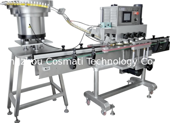 Full automatic capping machine with cap feeder, cap screwing machines